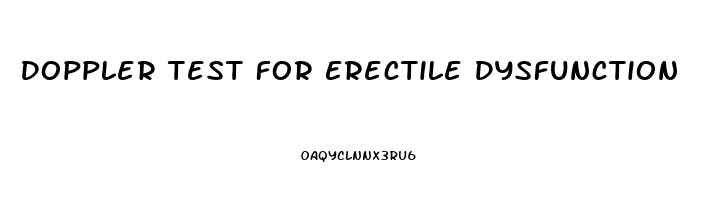 Doppler Test For Erectile Dysfunction