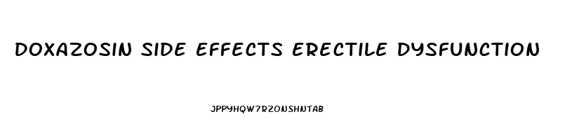 Doxazosin Side Effects Erectile Dysfunction