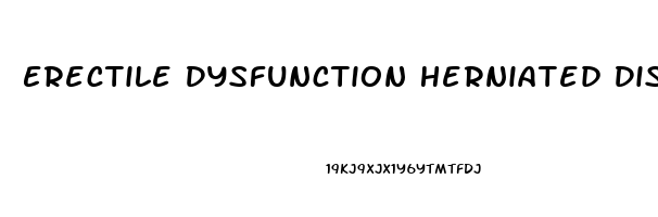 Erectile Dysfunction Herniated Disc