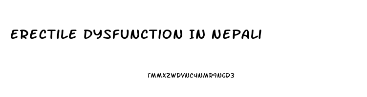 Erectile Dysfunction In Nepali