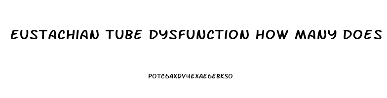 Eustachian Tube Dysfunction How Many Does This Affect Per Year