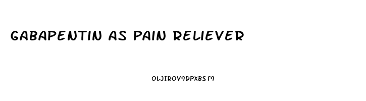 Gabapentin As Pain Reliever
