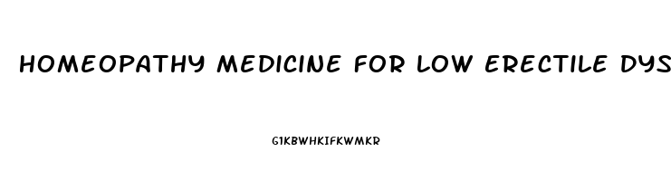 Homeopathy Medicine For Low Erectile Dysfunction