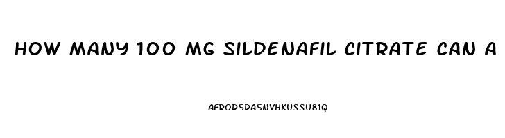 How Many 100 Mg Sildenafil Citrate Can A Man Take Per Week