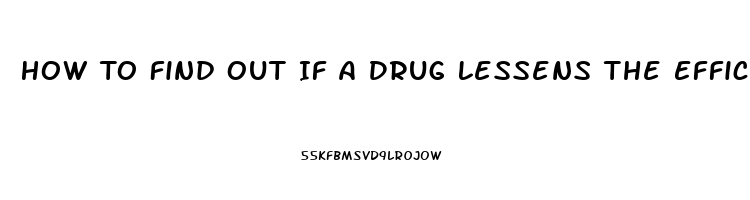 How To Find Out If A Drug Lessens The Efficacy Of Sildenafil