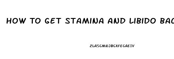 How To Get Stamina And Libido Back