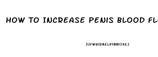 How To Increase Penis Blood Flow