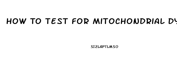 How To Test For Mitochondrial Dysfunction