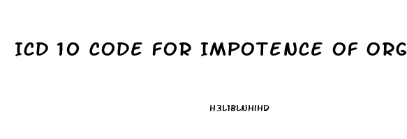 Icd 10 Code For Impotence Of Organic Origin