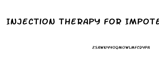 Injection Therapy For Impotence