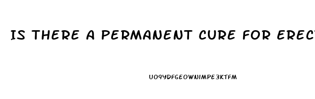Is There A Permanent Cure For Erectile Dysfunction