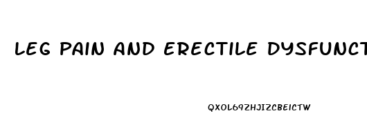 Leg Pain And Erectile Dysfunction