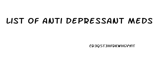 List Of Anti Depressant Meds
