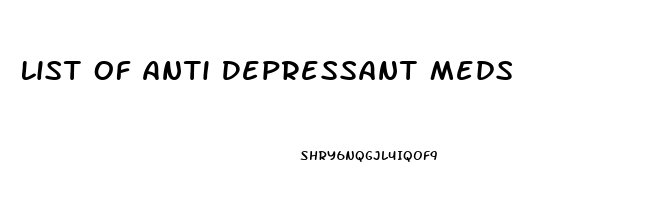 List Of Anti Depressant Meds
