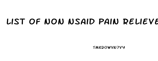 List Of Non Nsaid Pain Relievers