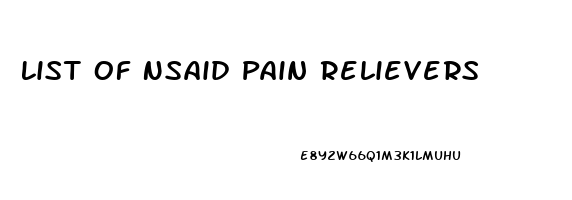 List Of Nsaid Pain Relievers