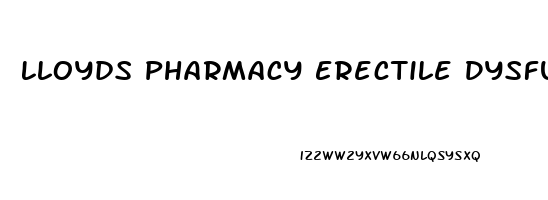 Lloyds Pharmacy Erectile Dysfunction
