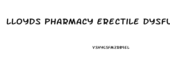 Lloyds Pharmacy Erectile Dysfunction
