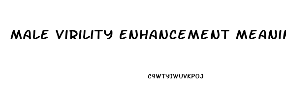 Male Virility Enhancement Meaning