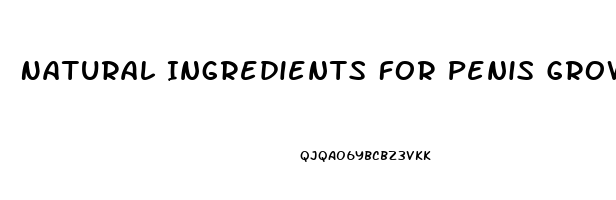 Natural Ingredients For Penis Growth