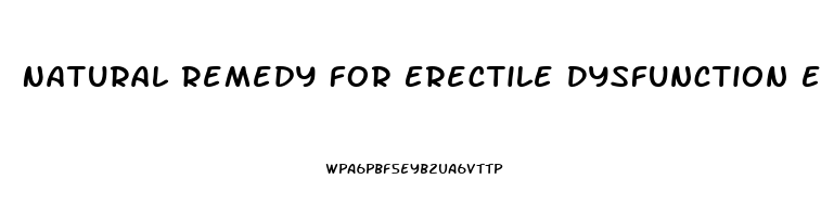 Natural Remedy For Erectile Dysfunction Exercise