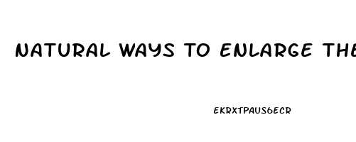 Natural Ways To Enlarge The Penis