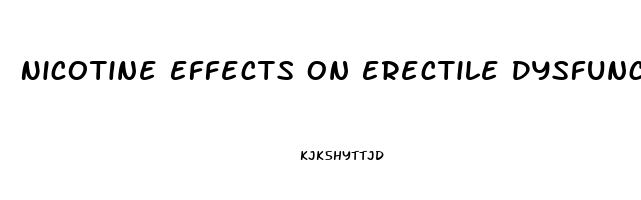 Nicotine Effects On Erectile Dysfunction