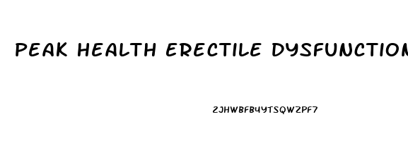 Peak Health Erectile Dysfunction