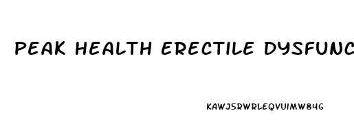 Peak Health Erectile Dysfunction