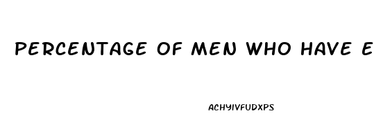 Percentage Of Men Who Have Erectile Dysfunction