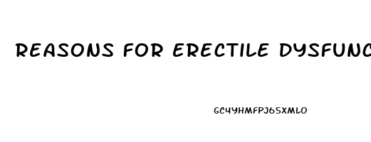 Reasons For Erectile Dysfunction At 35