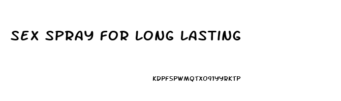 Sex Spray For Long Lasting