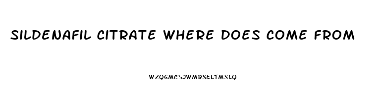 Sildenafil Citrate Where Does Come From