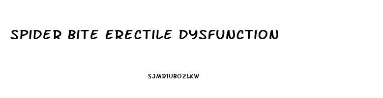 Spider Bite Erectile Dysfunction