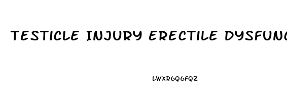 Testicle Injury Erectile Dysfunction