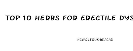 Top 10 Herbs For Erectile Dysfunction