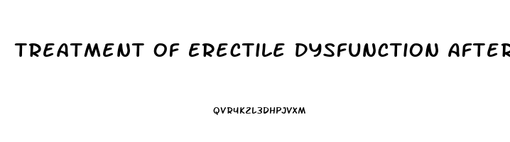 Treatment Of Erectile Dysfunction After Priapism