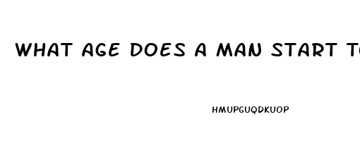 What Age Does A Man Start To Lose His Libido