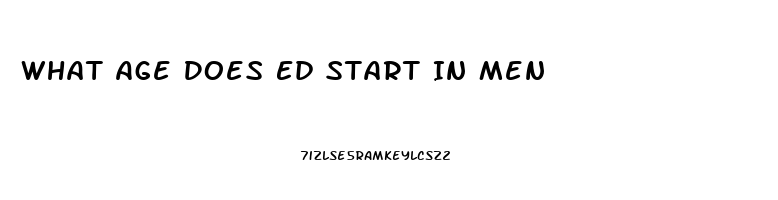 What Age Does Ed Start In Men