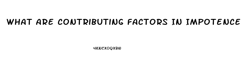 What Are Contributing Factors In Impotence