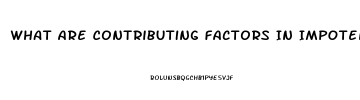 What Are Contributing Factors In Impotence