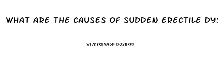 What Are The Causes Of Sudden Erectile Dysfunction