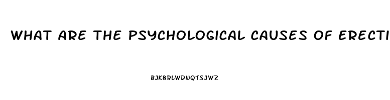 What Are The Psychological Causes Of Erectile Dysfunction