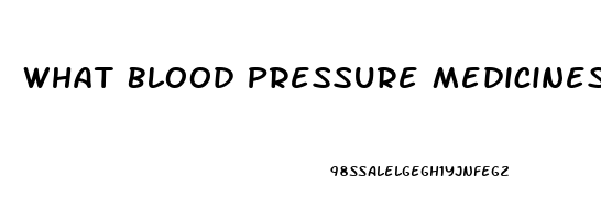 What Blood Pressure Medicines Cause Impotence