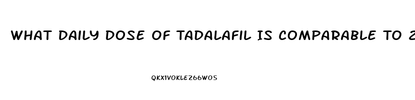What Daily Dose Of Tadalafil Is Comparable To 20mg On Demand Sildenafil