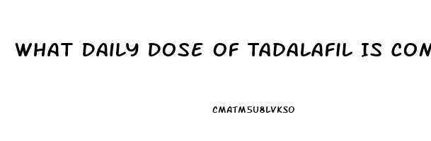 What Daily Dose Of Tadalafil Is Comparable To 20mg On Demand Sildenafil