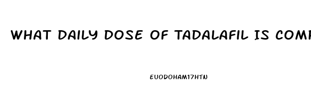 What Daily Dose Of Tadalafil Is Comparable To 20mg On Demand Sildenafil