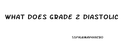 What Does Grade 2 Diastolic Dysfunction Mean