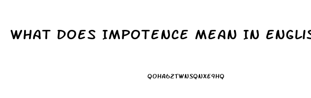 What Does Impotence Mean In English