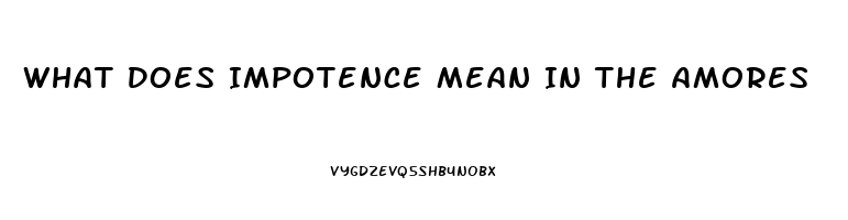 What Does Impotence Mean In The Amores